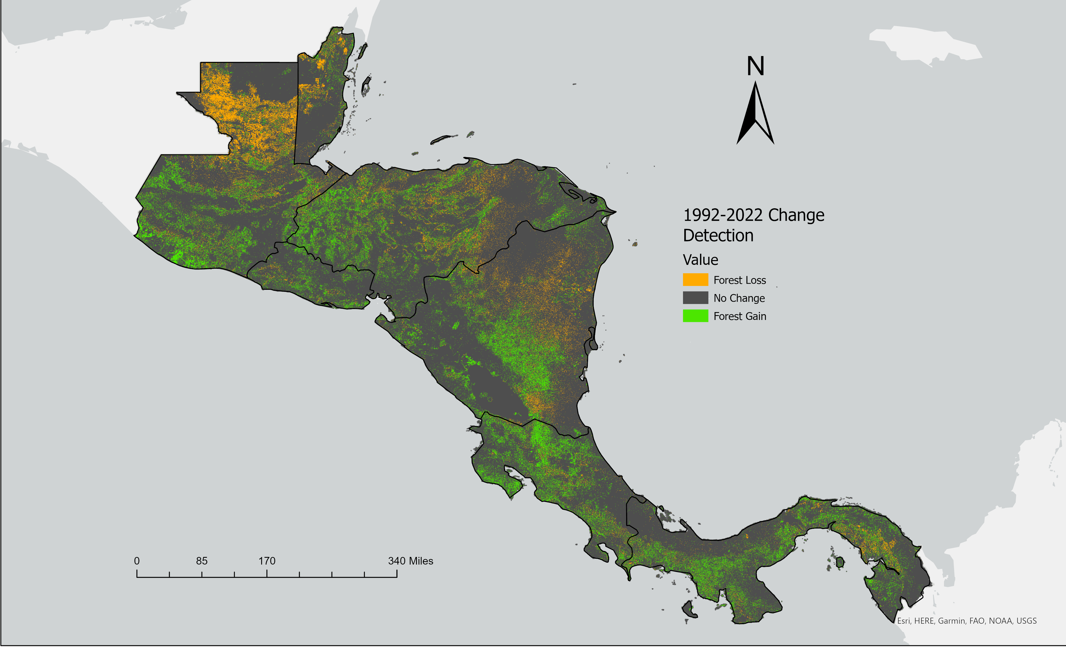 A change detection analysis of forest and non forest in Mesoamerica