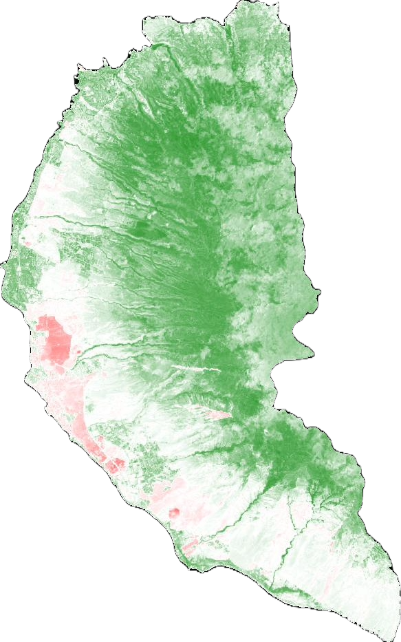 Normalized Burn Ratio analysis of Lahaina Hawaii